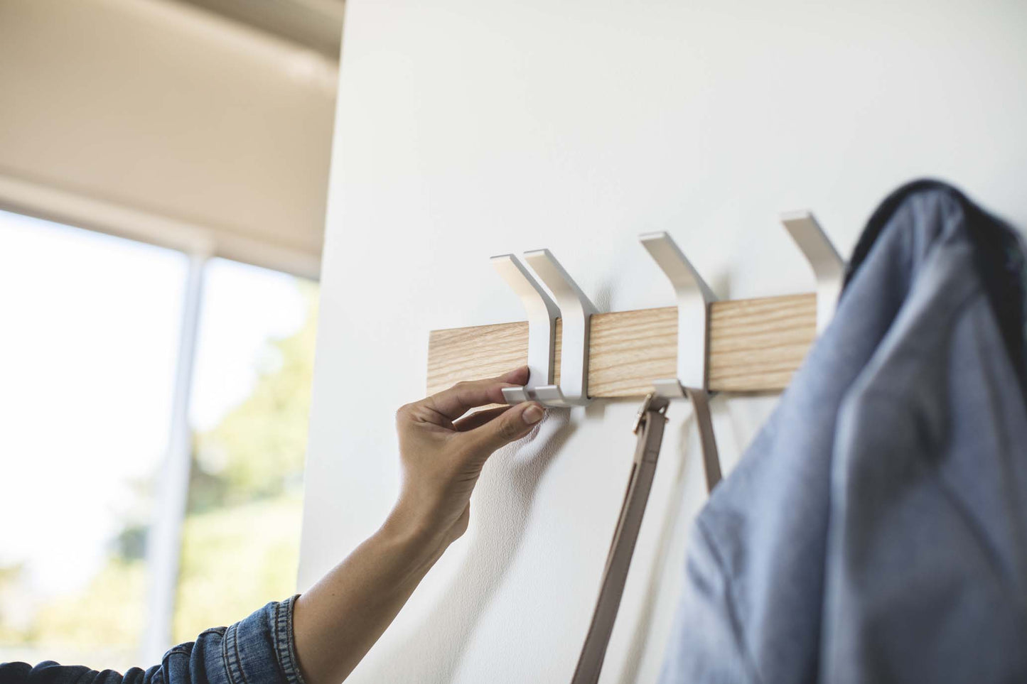 Wall-Mounted Coat Hanger - Steel + Wood