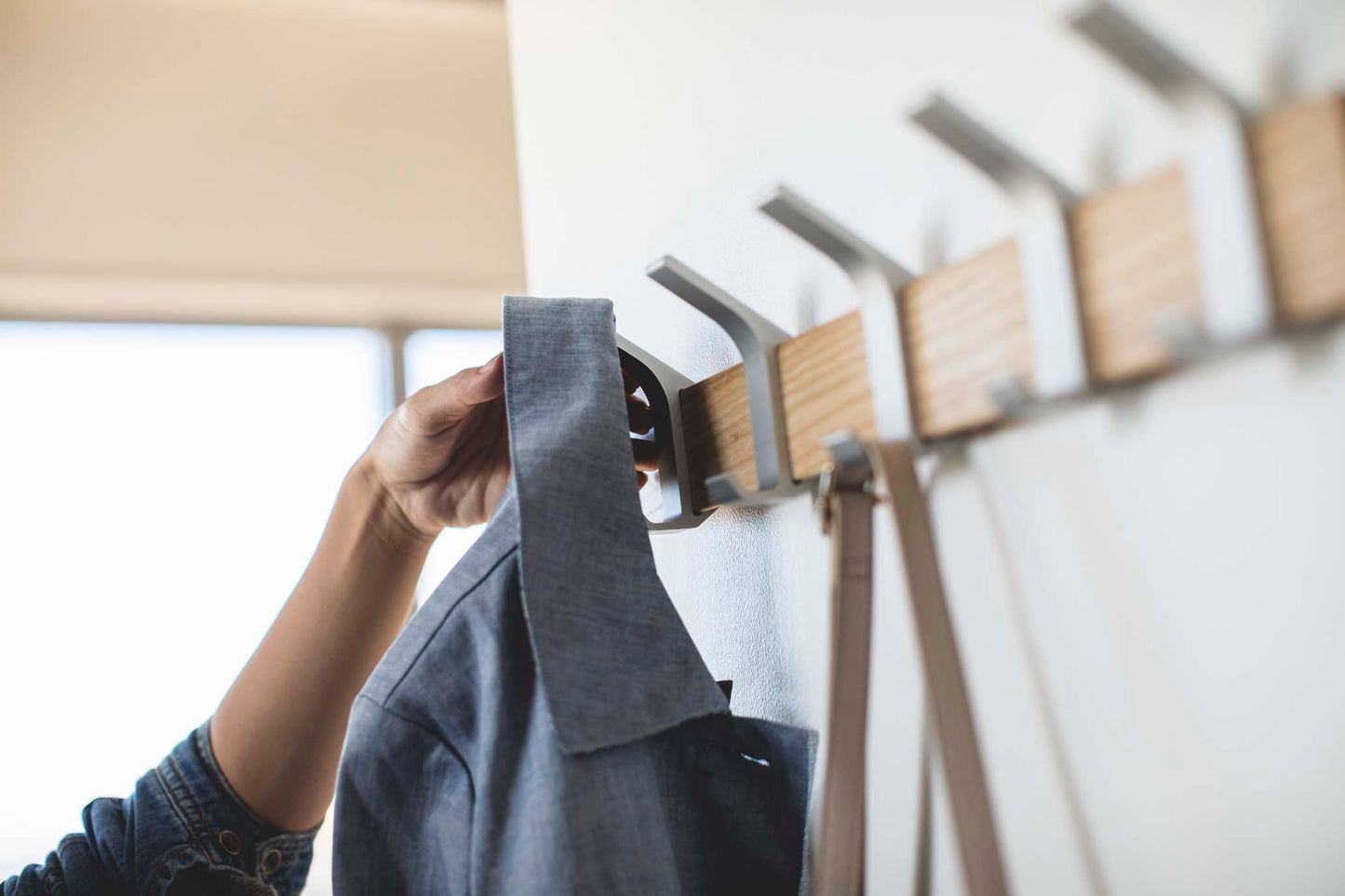 Wall-Mounted Coat Hanger - Steel + Wood
