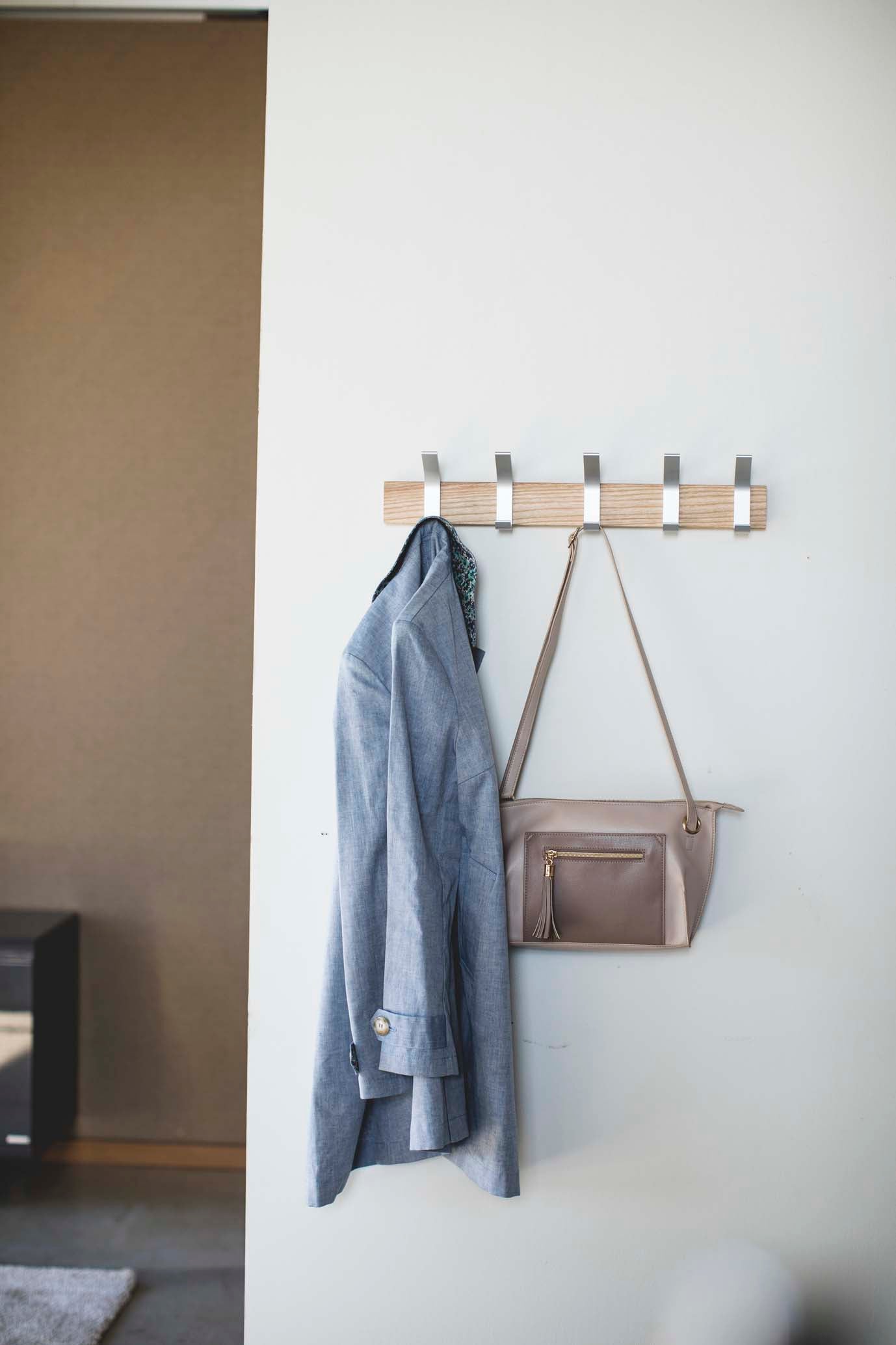 Wall-Mounted Coat Hanger - Steel + Wood