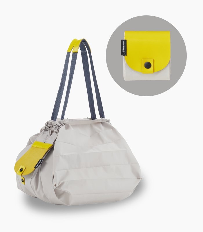 Folding Bag - Light Grey Yellow