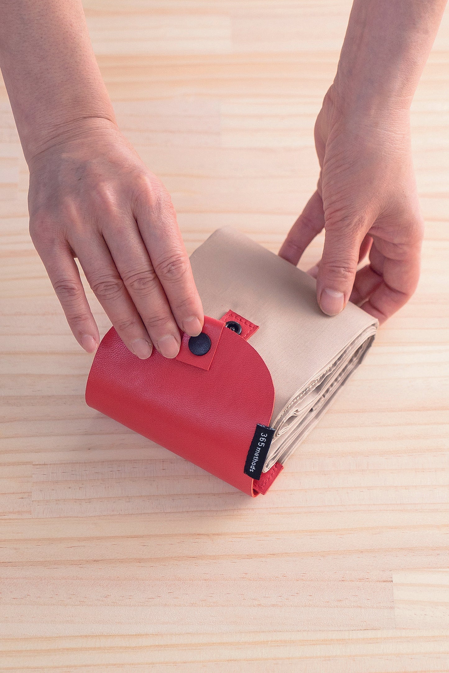 Folding Bag - Beige Red