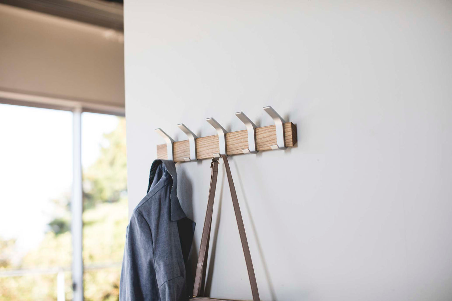 Wall-Mounted Coat Hanger - Steel + Wood