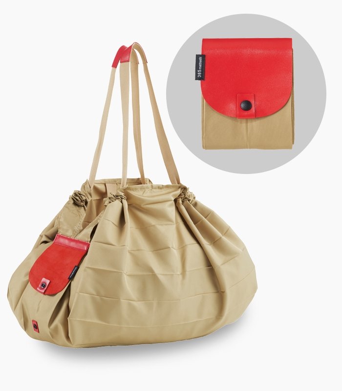 Folding Bag - Beige Red